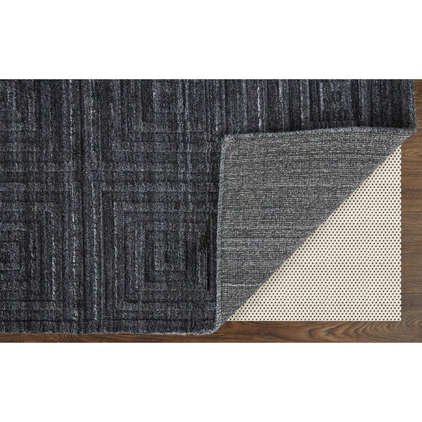 Feizy Redford 8670F Transitional Solid in Gray/Black