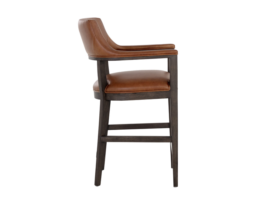 Sunpan Brylea Counter Stool - Brown - Shalimar Tobacco Leather