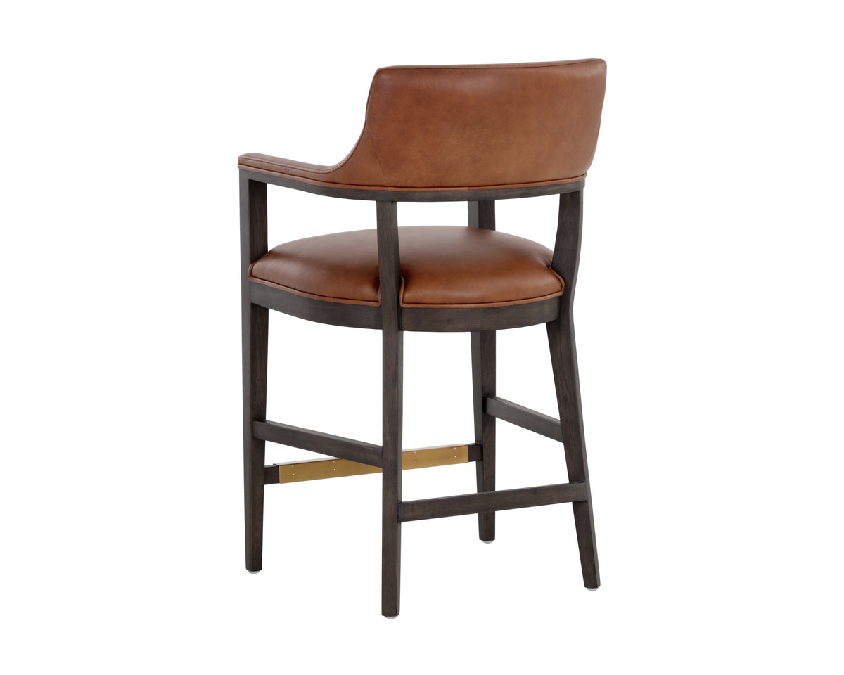 Sunpan Brylea Counter Stool - Brown - Shalimar Tobacco Leather