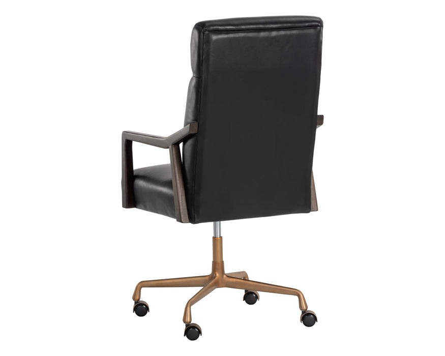 Sunpan Collin Office Chair - Brown - Cortina Black Leather