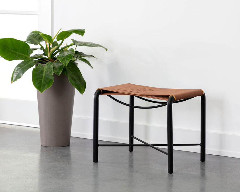 Sunpan Riz Stool - Tan Leather