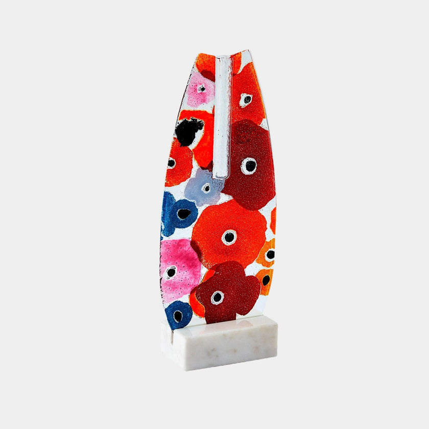 Global Views Fused Floral Flat Vase