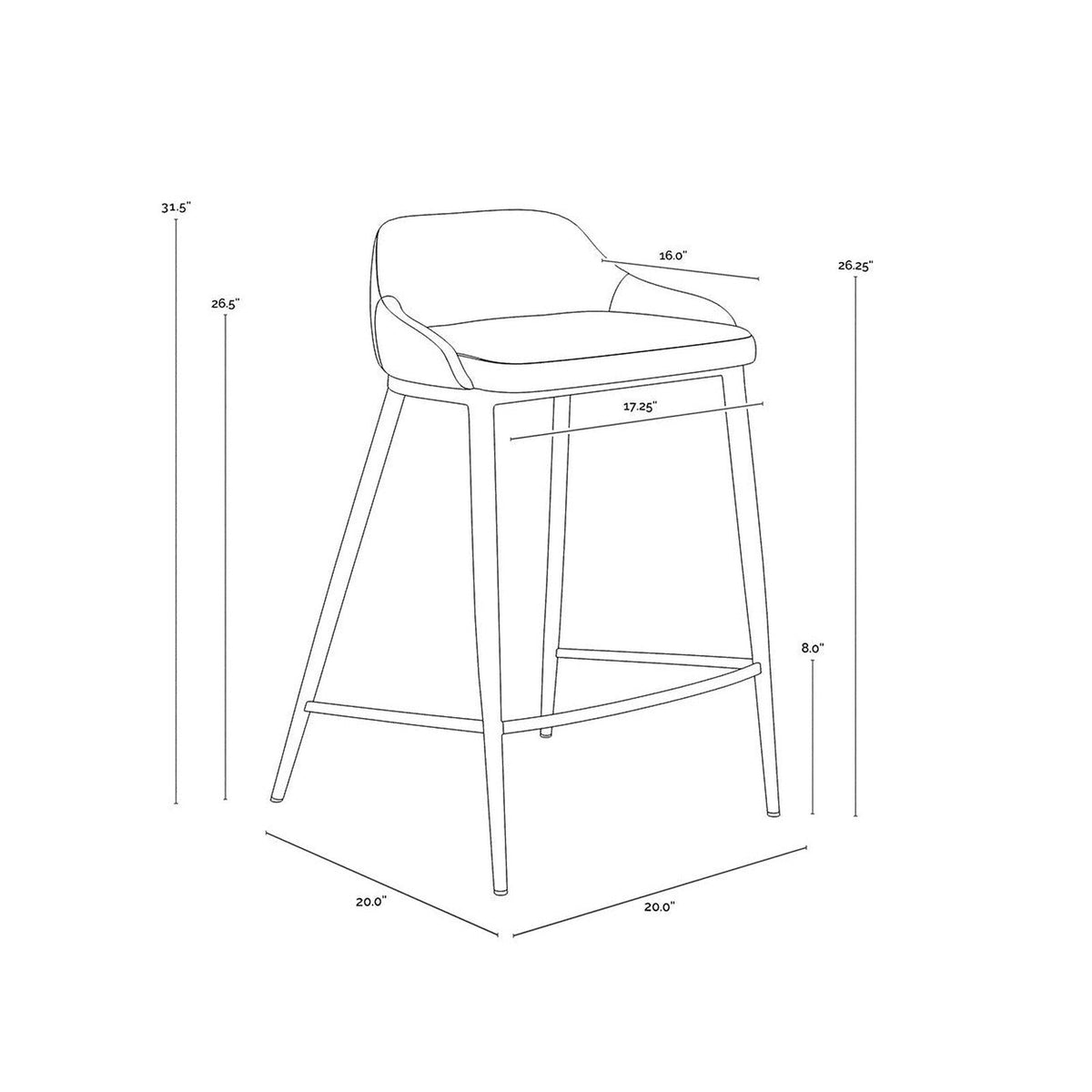 Sunpan Astra Counter Stool
