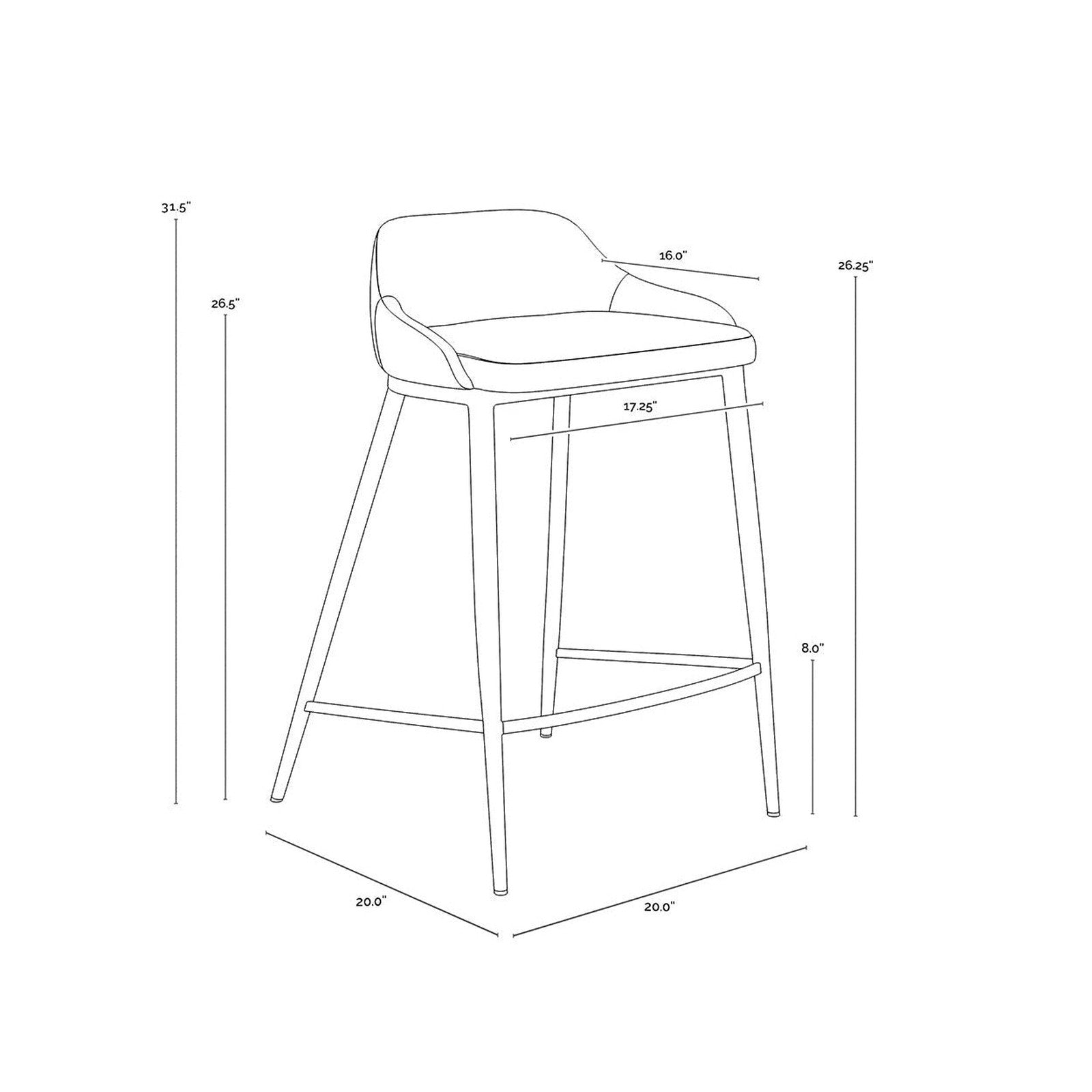 Sunpan Astra Counter Stool