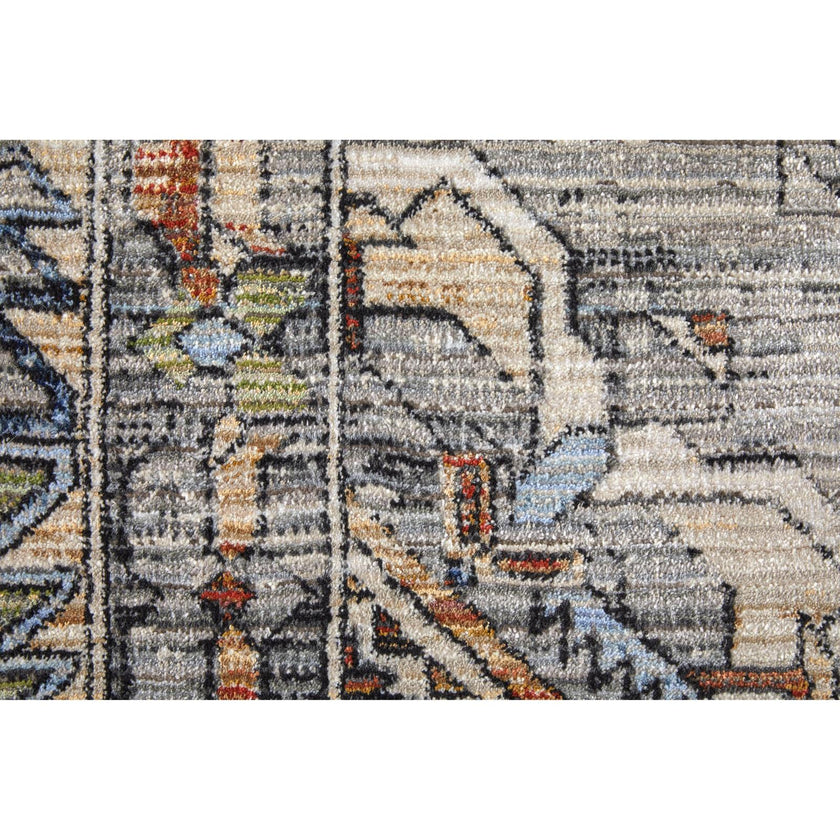 Feizy Melrose 39P0F Transitional Distressed Rug in Gray/Red/Blue