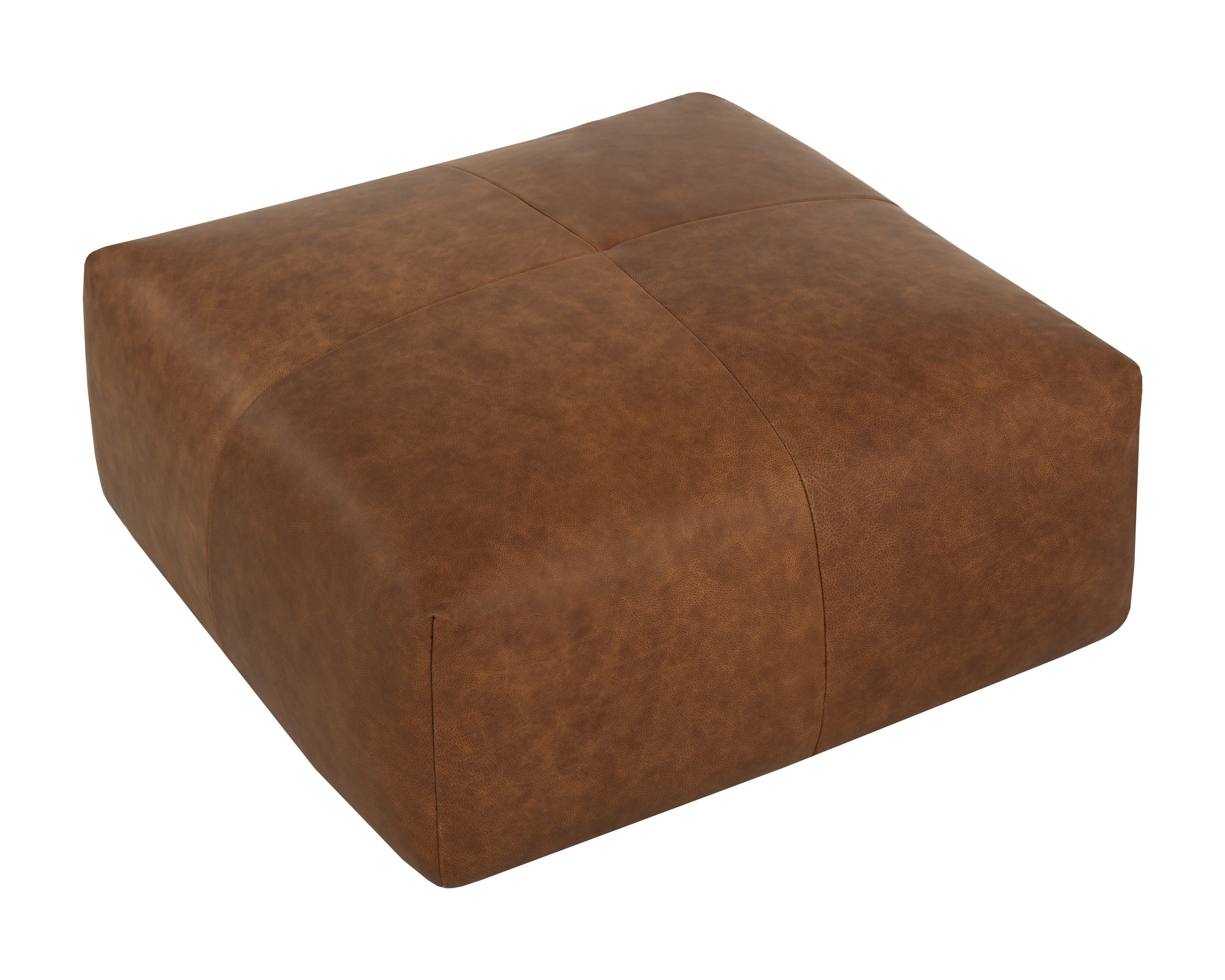 Sunpan Elio Ottoman - Cognac Leather