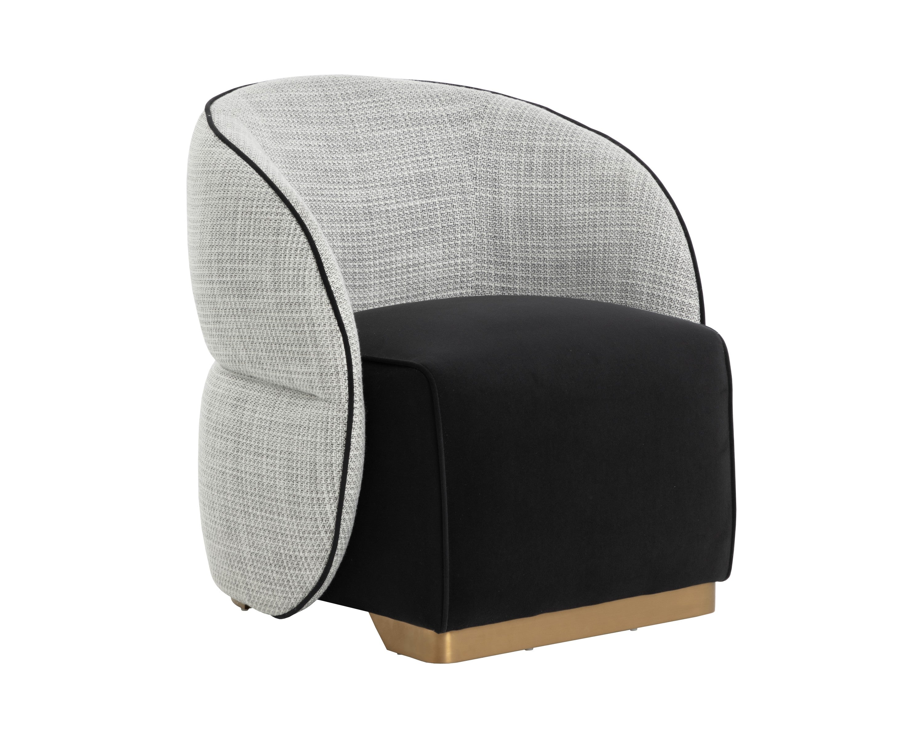 Sunpan Fatina Lounge Chair - Abbington Black / Vera White Pepper