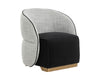 Sunpan Fatina Lounge Chair - Abbington Black / Vera White Pepper