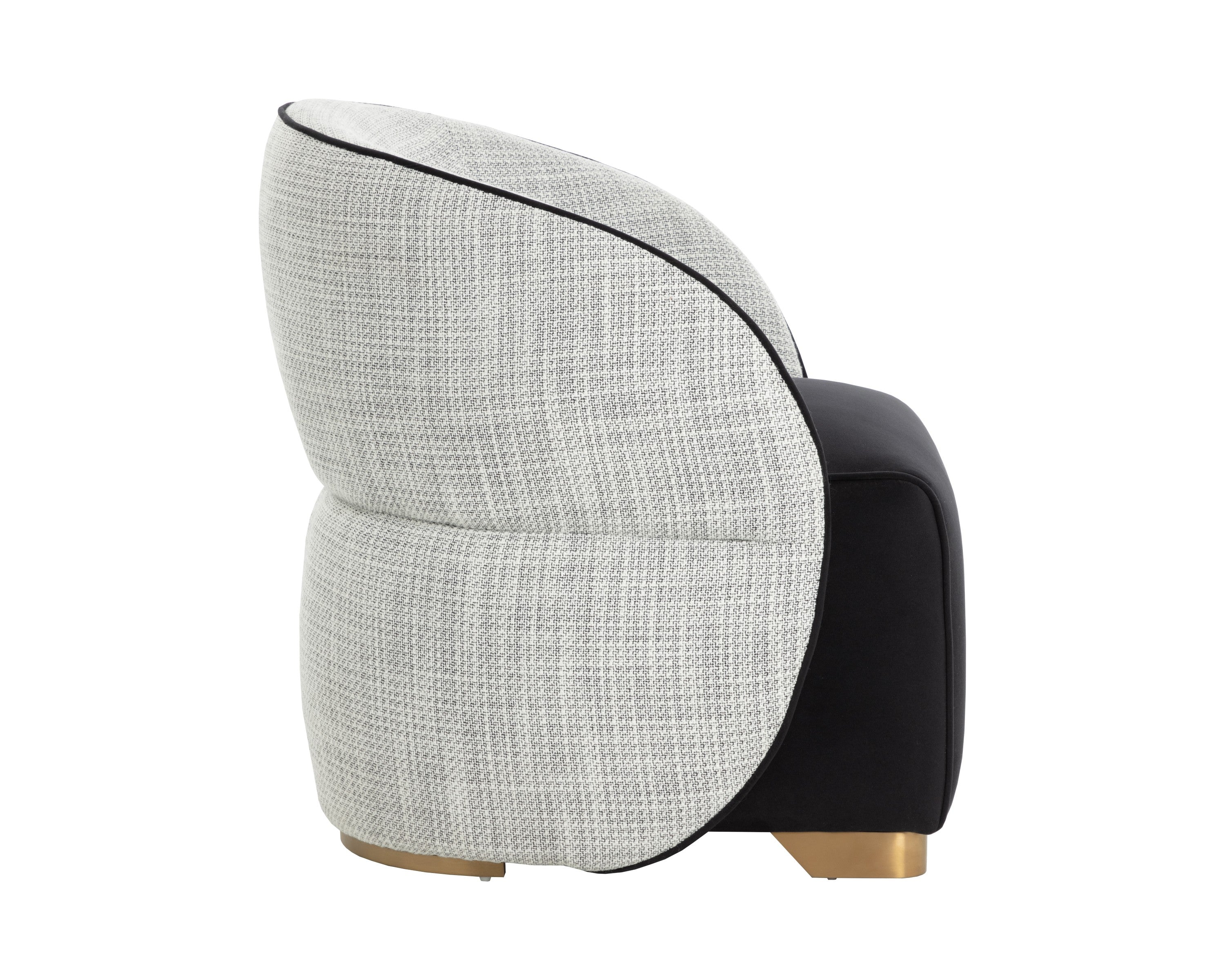 Sunpan Fatina Lounge Chair - Abbington Black / Vera White Pepper
