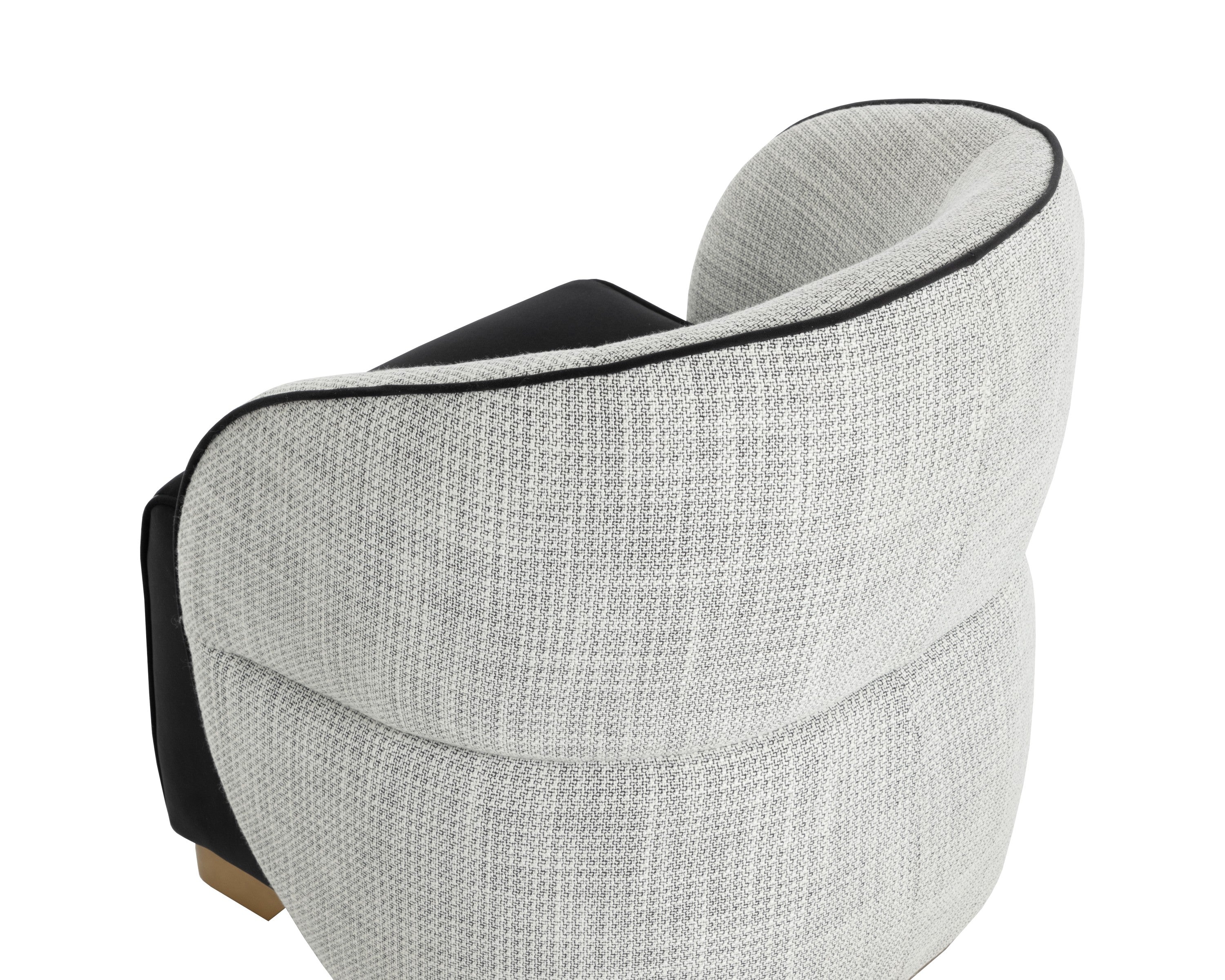 Sunpan Fatina Lounge Chair - Abbington Black / Vera White Pepper