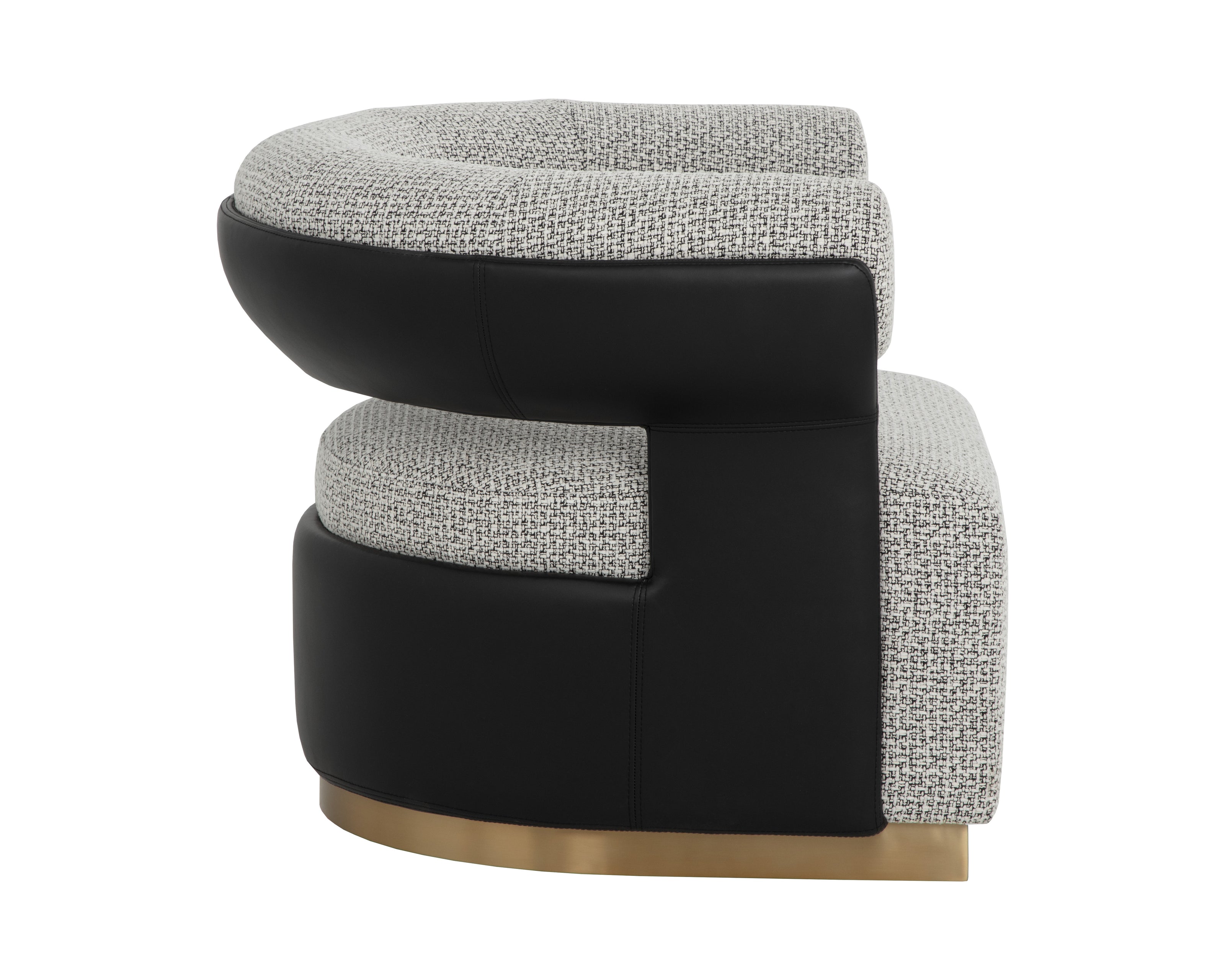 Sunpan Olida Swivel Lounge Chair - Helios Check Black / Napa Black