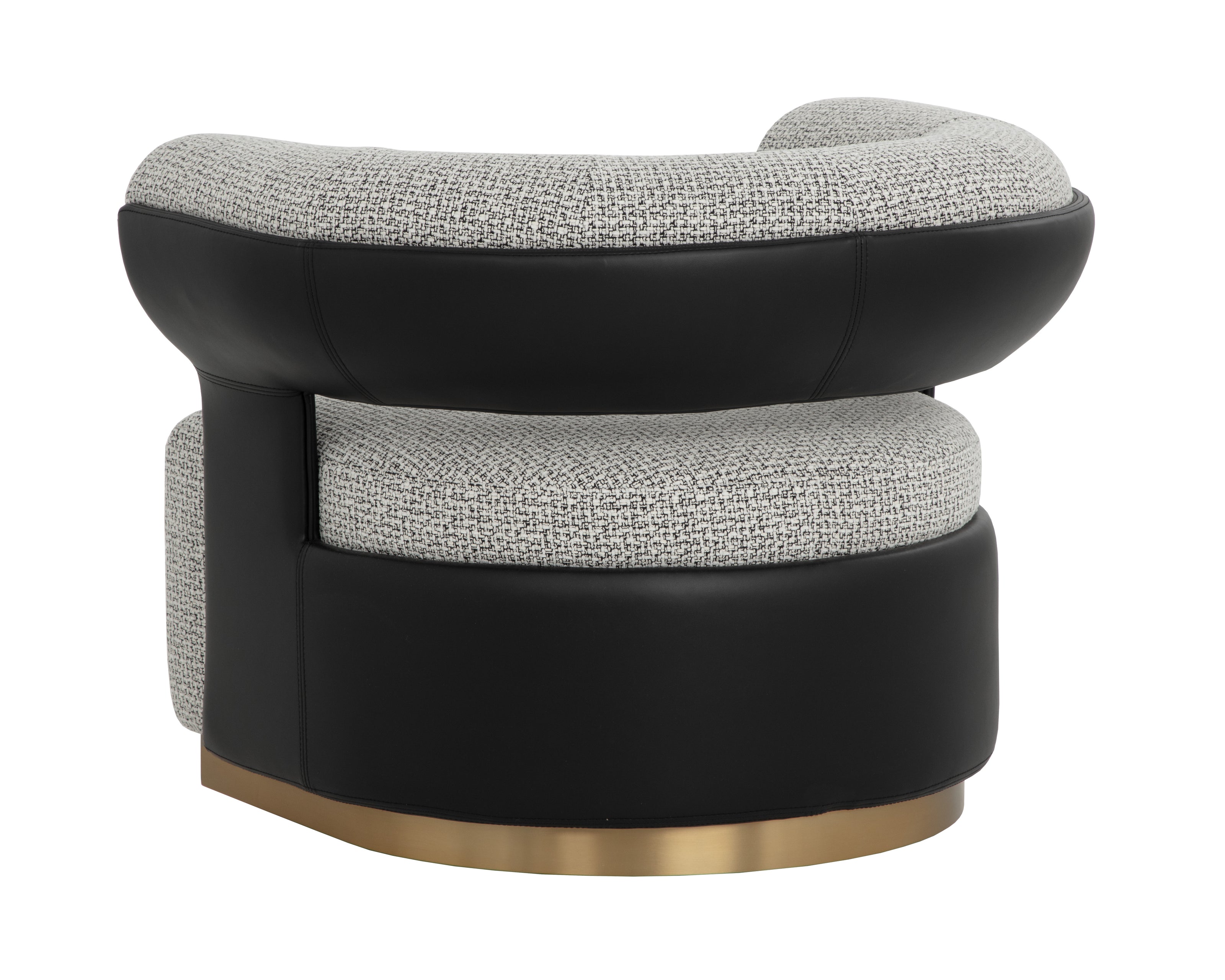 Sunpan Olida Swivel Lounge Chair - Helios Check Black / Napa Black