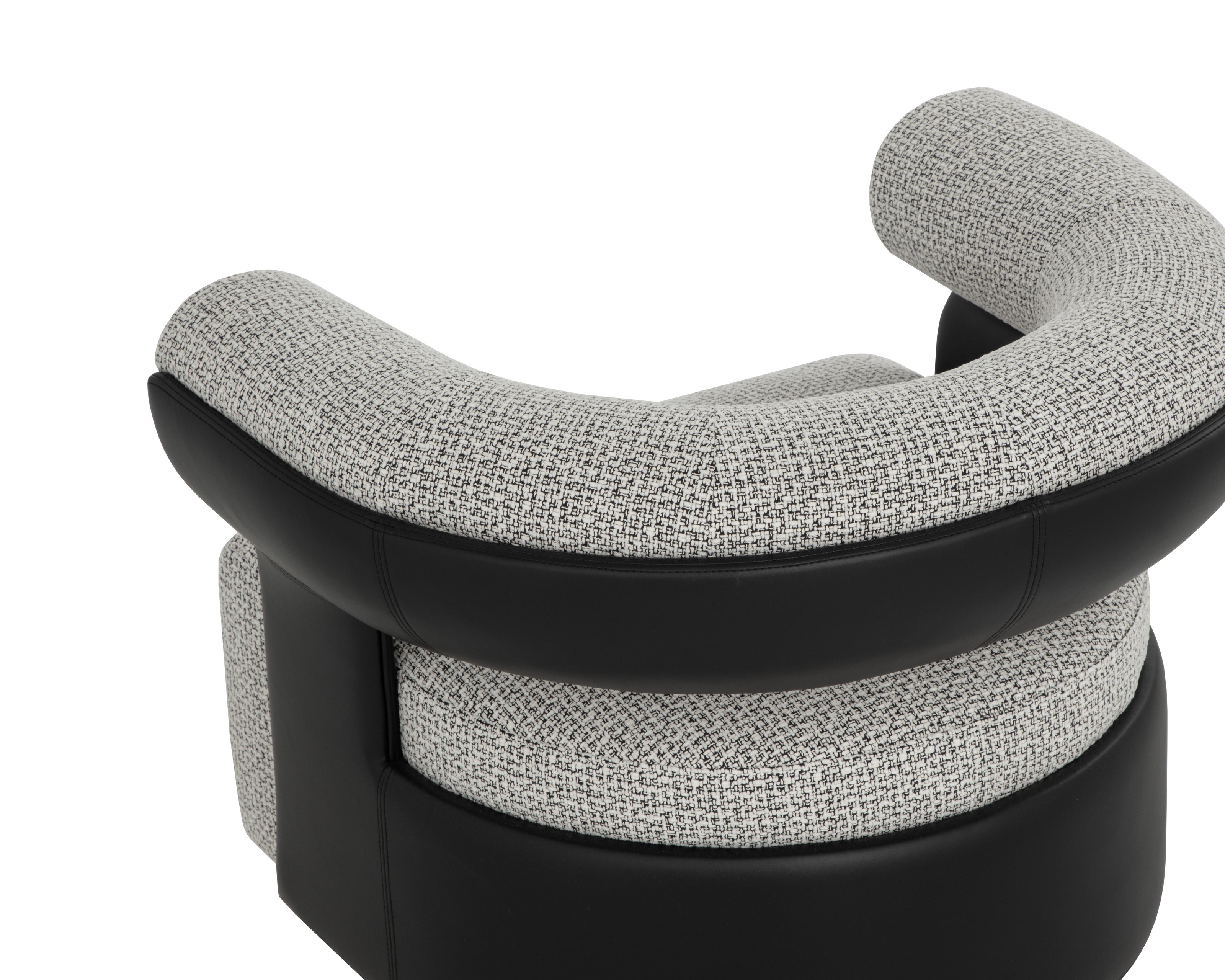 Sunpan Olida Swivel Lounge Chair - Helios Check Black / Napa Black