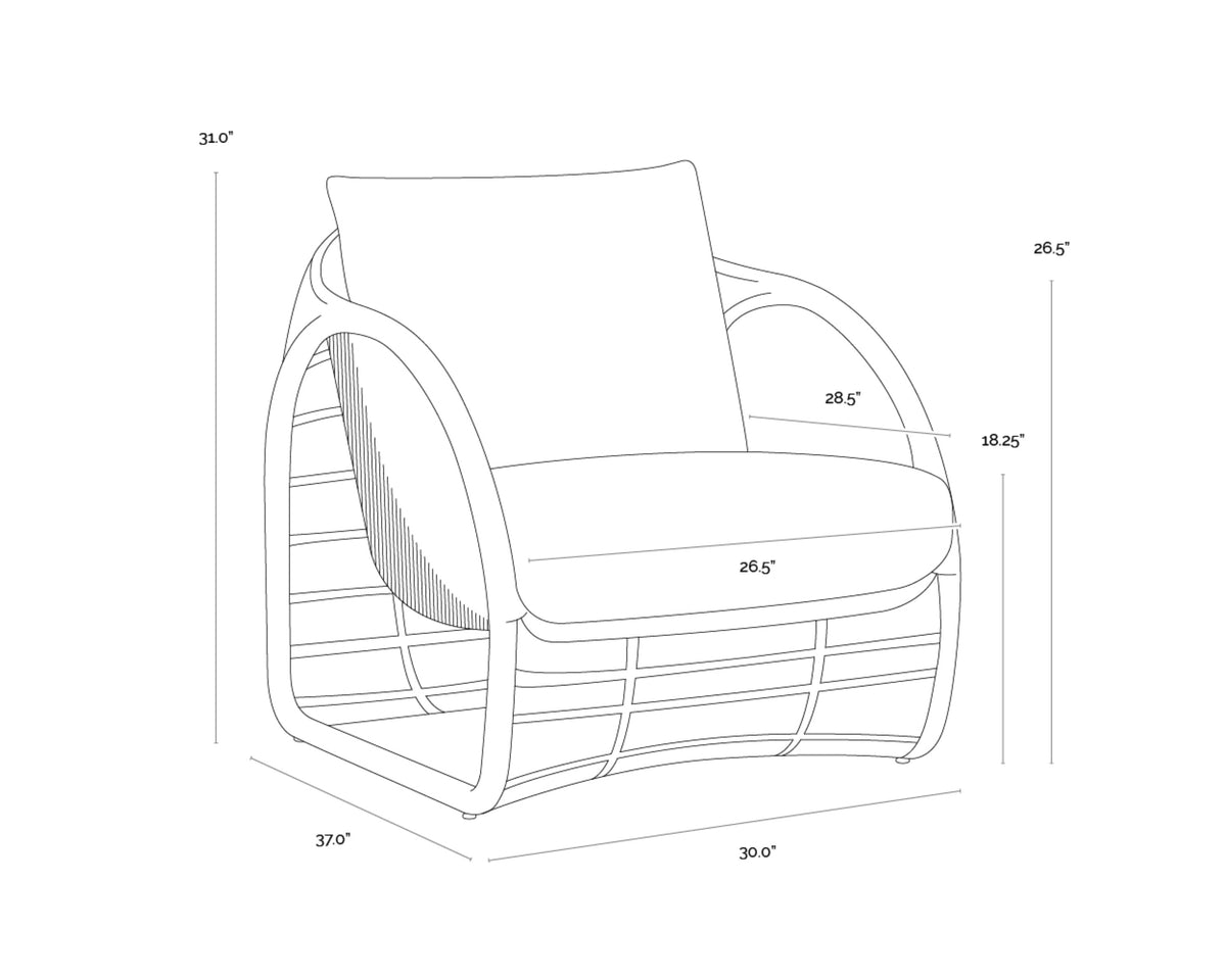 Sunpan Tulum Lounge Chair - Louis Cream
