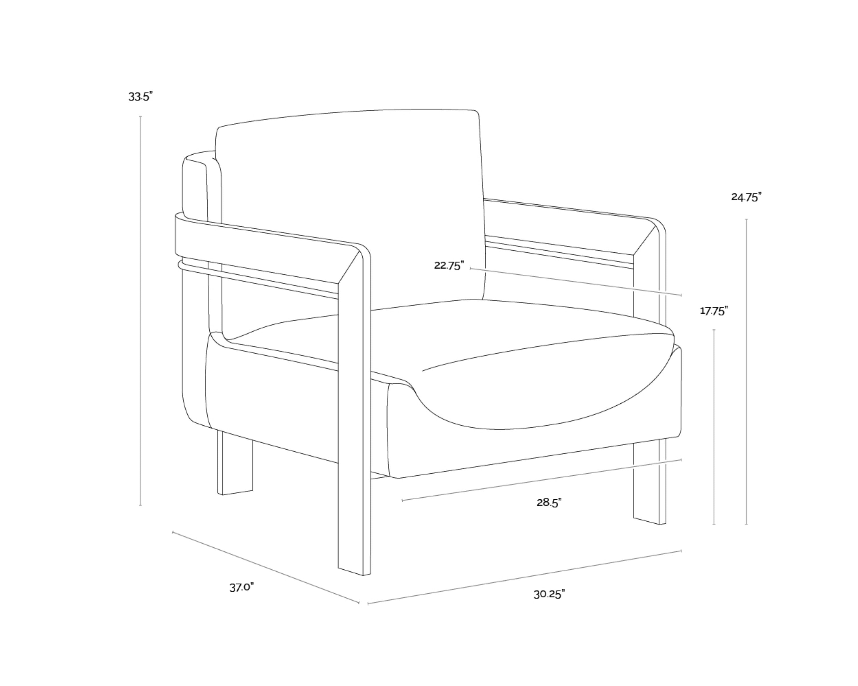 Sunpan Garo Lounge Chair - Bravo Ash