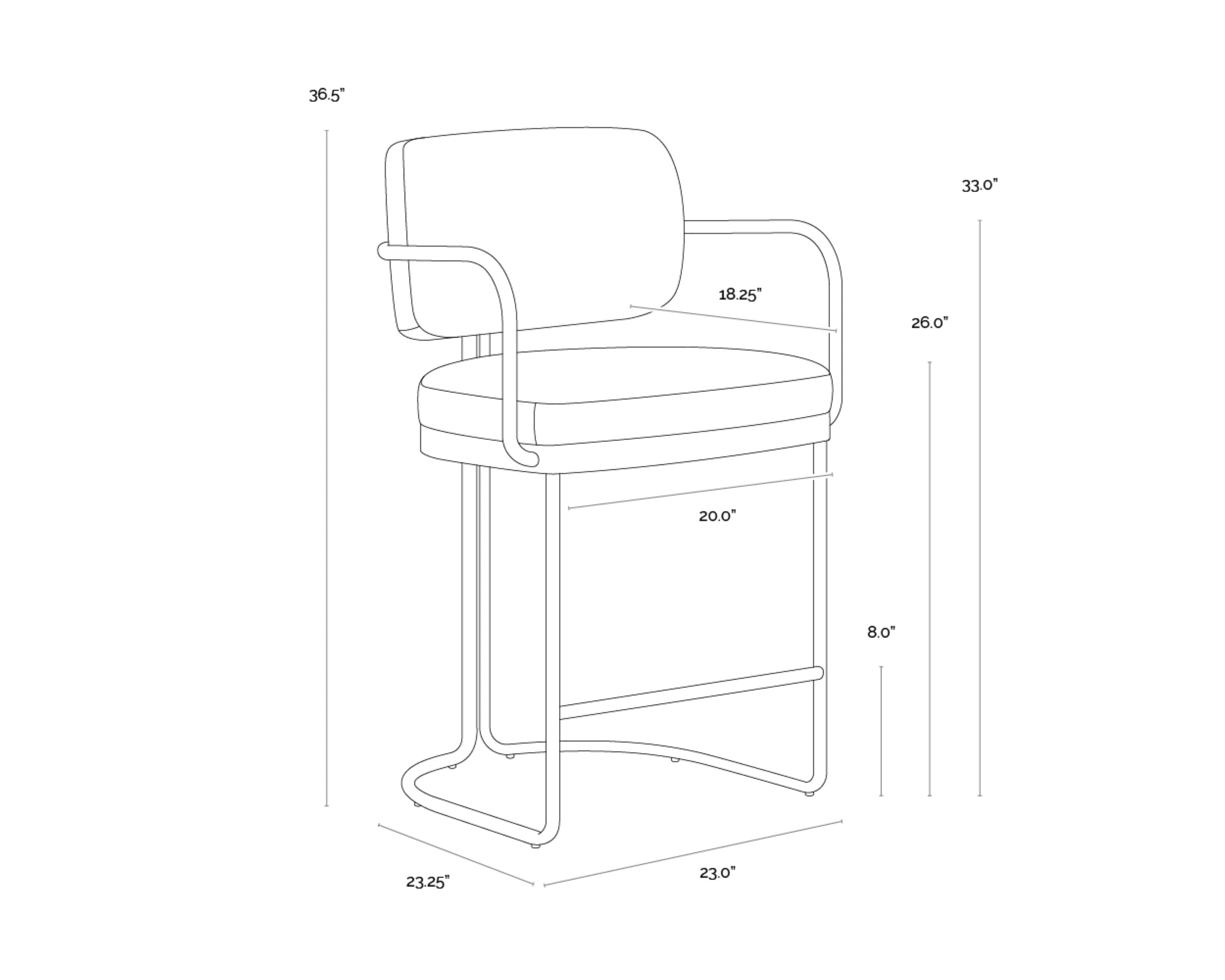 Sunpan Jalen Counter Stool