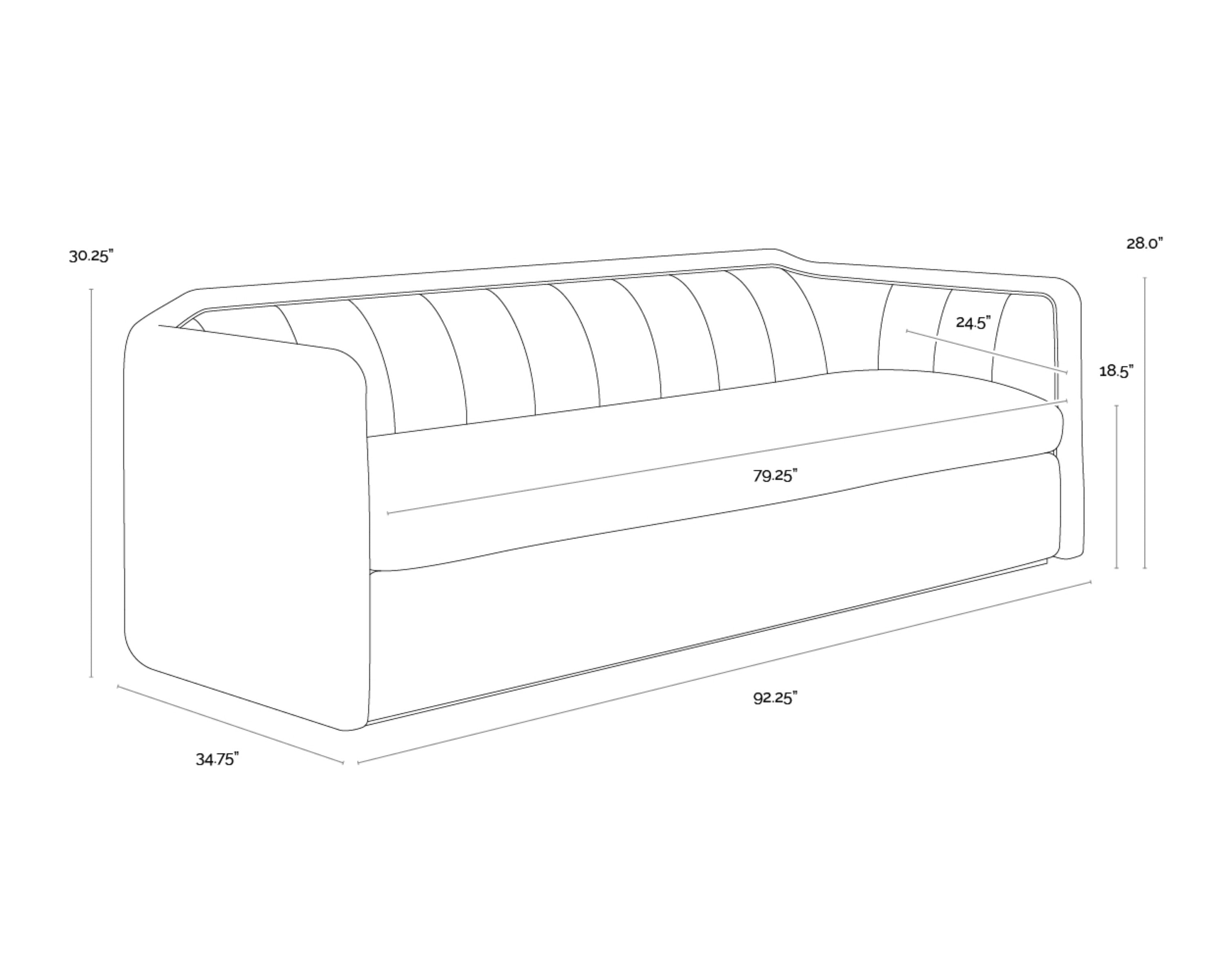 Sunpan Birrit Sofa - Dove Cream