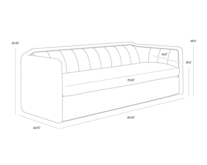 Sunpan Birrit Sofa - Dove Cream