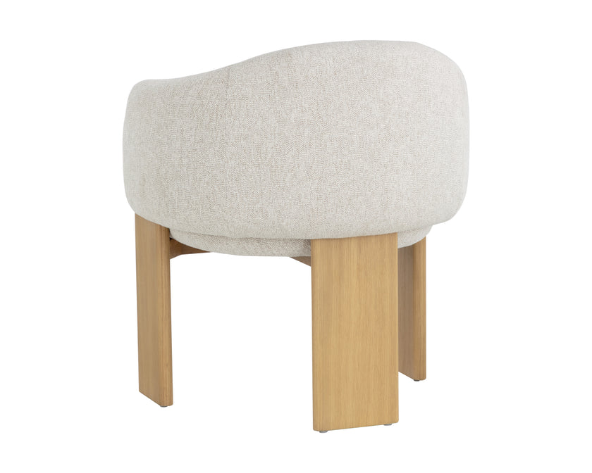 Sunpan Trine Dining Armchair - Rustic Oak - Dove Cream Clearance