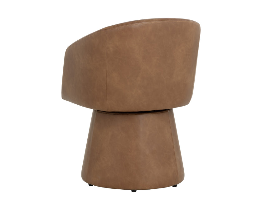 Sunpan Etta Swivel Dining Armchair - Copley Cognac