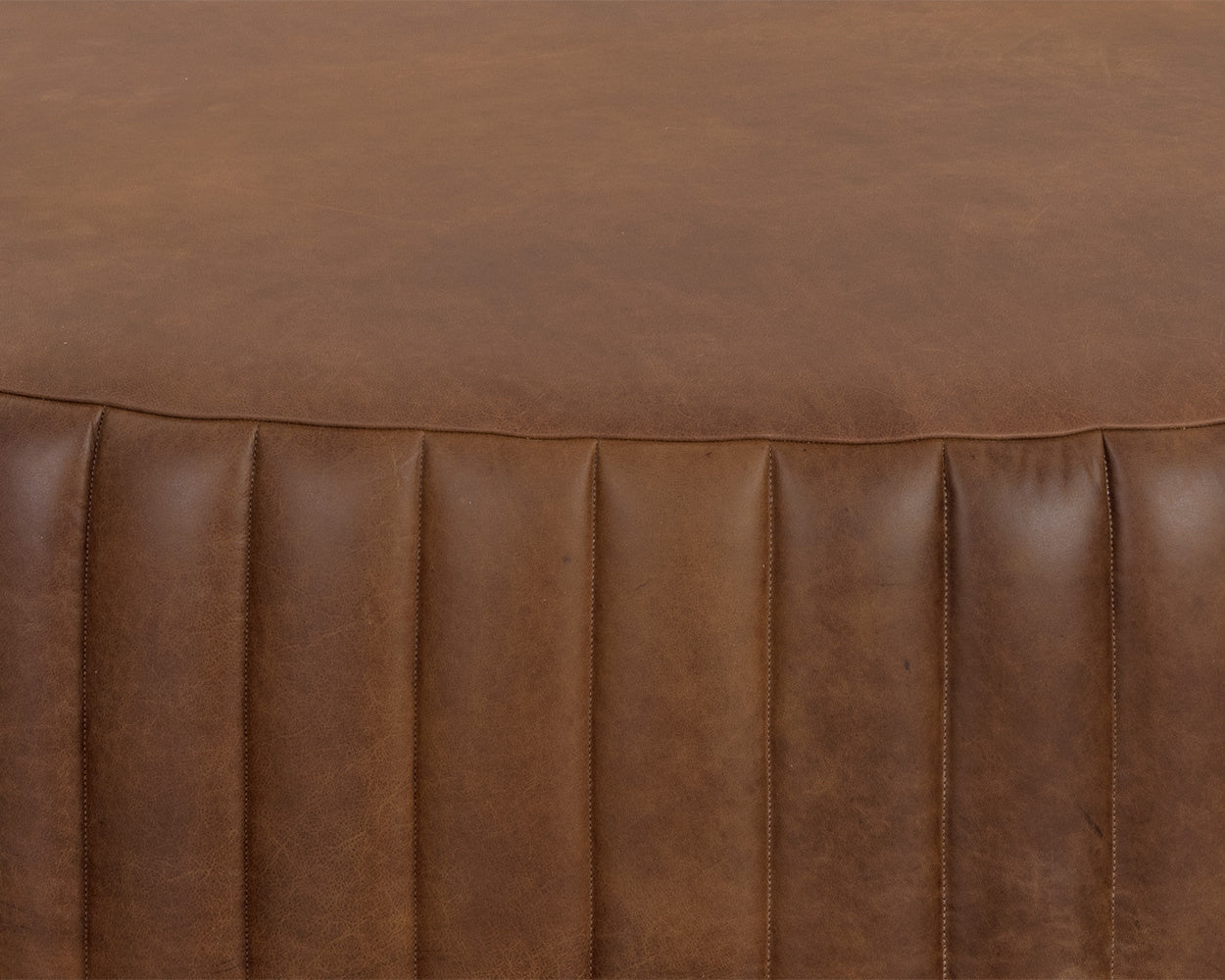 Sunpan Divano Ottoman - Lucia Tobacco Leather