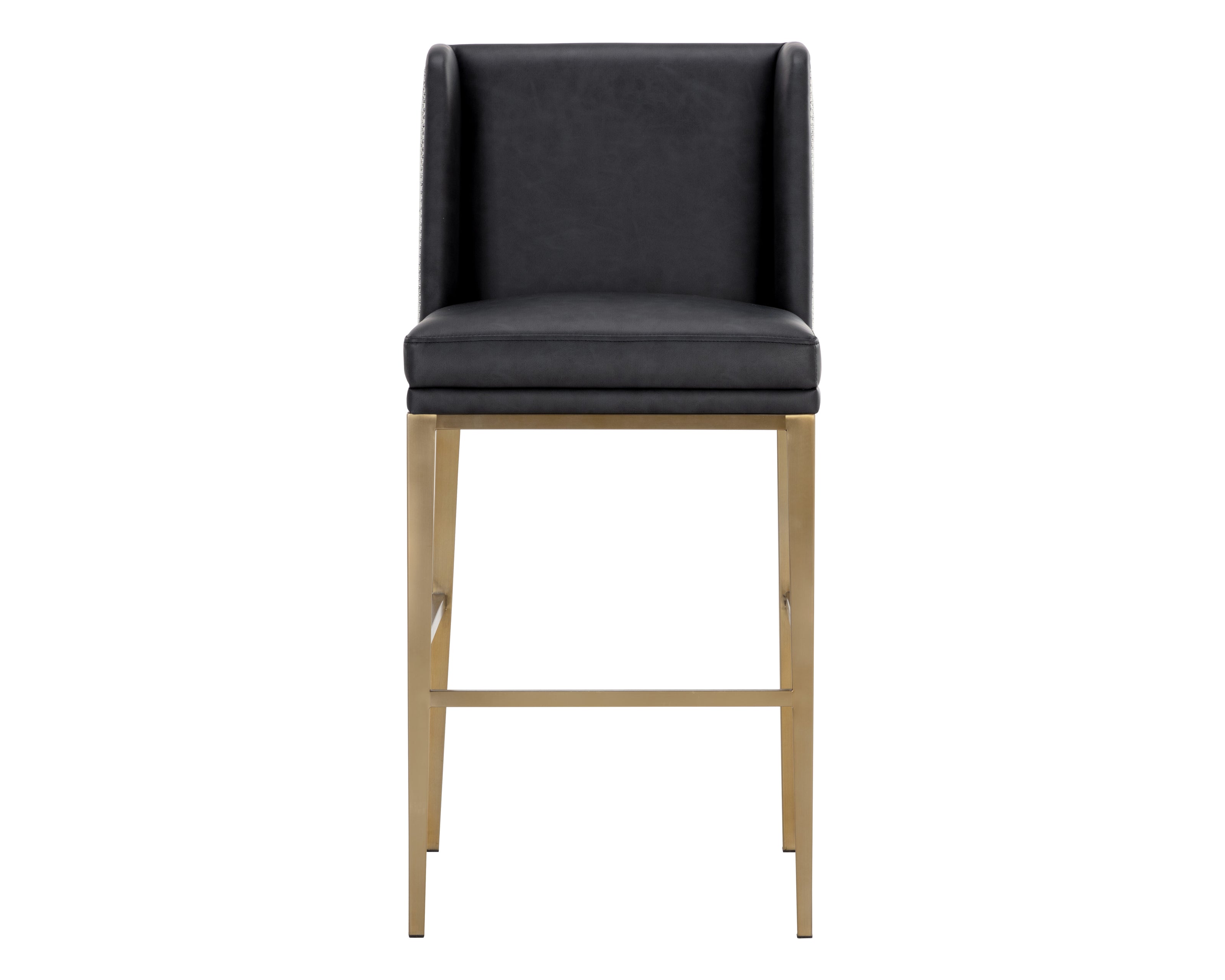 Sunpan Joplin Barstool - Cantina Black / Vera White Pepper
