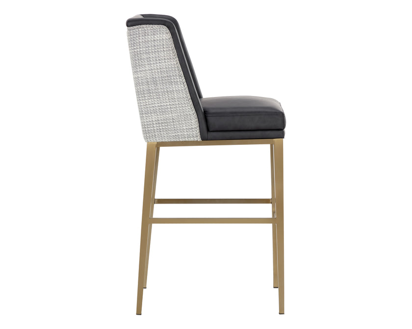 Sunpan Joplin Barstool - Cantina Black / Vera White Pepper Clearance