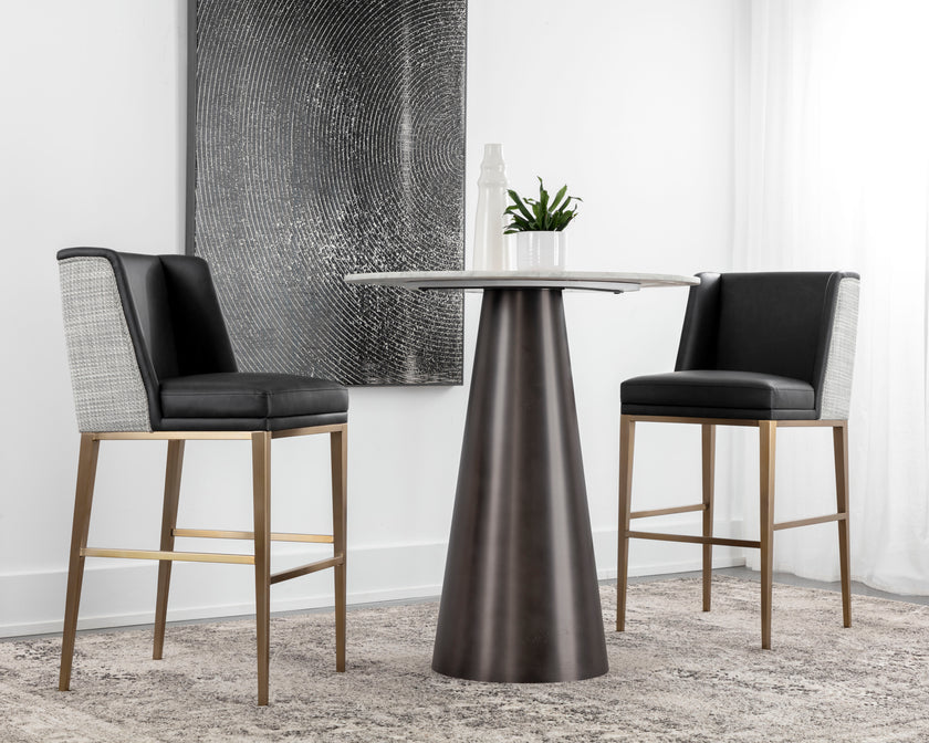 Sunpan Joplin Barstool - Cantina Black / Vera White Pepper Clearance