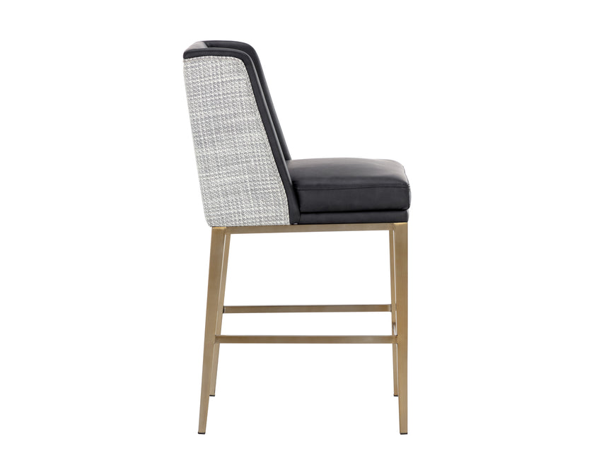 Sunpan Joplin Counter Stool - Cantina Black / Vera White Pepper