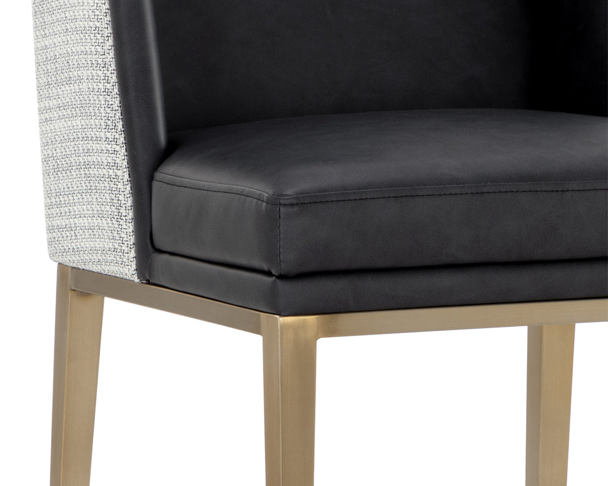 Sunpan Joplin Counter Stool - Cantina Black / Vera White Pepper