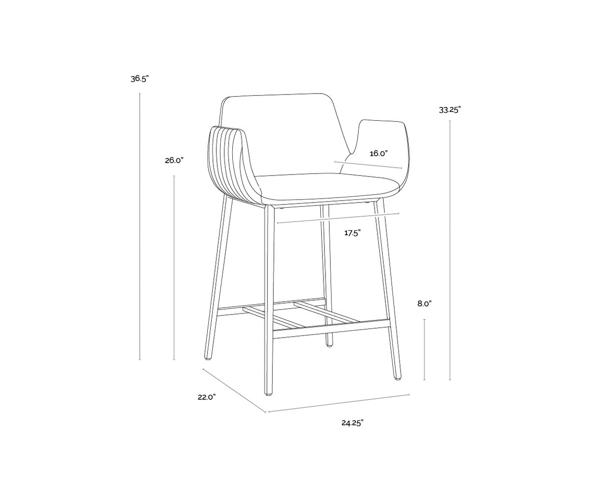 Sunpan Lucano Black Counter Stool Clearance