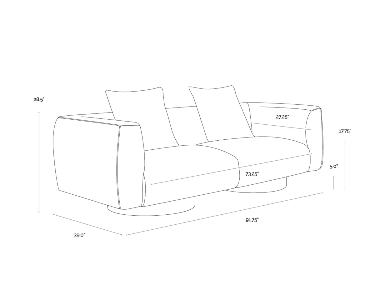 Sunpan Mattis Sofa - Santa Cruz Oatmeal