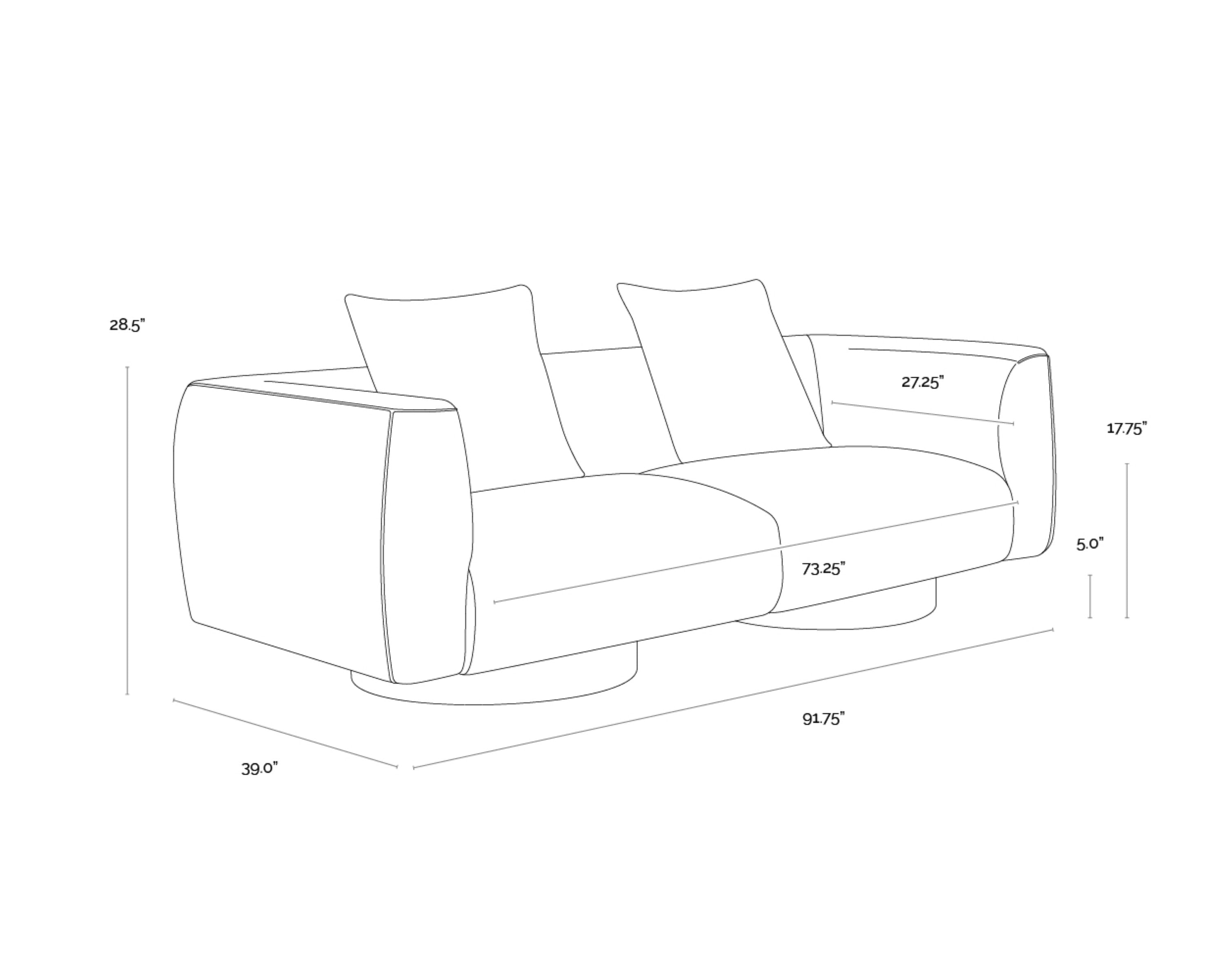 Sunpan Mattis Sofa - Santa Cruz Oatmeal