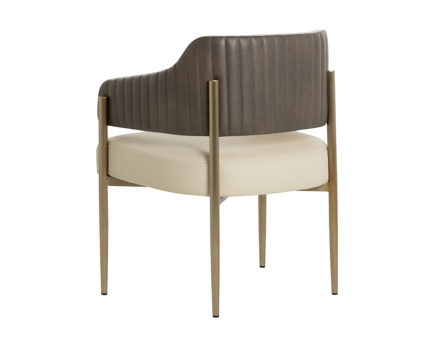 Sunpan Tova Dining Armchair - Dillon Cream / Bravo Ash