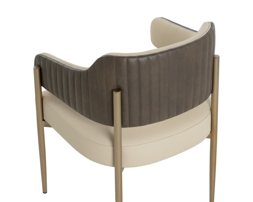 Sunpan Tova Dining Armchair - Dillon Cream / Bravo Ash