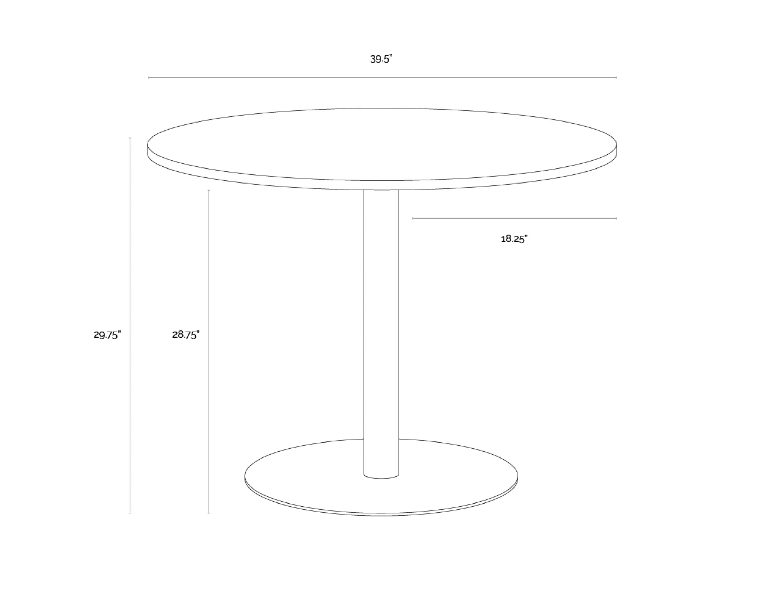 Sunpan Iska Bistro Table - Round - 39.5