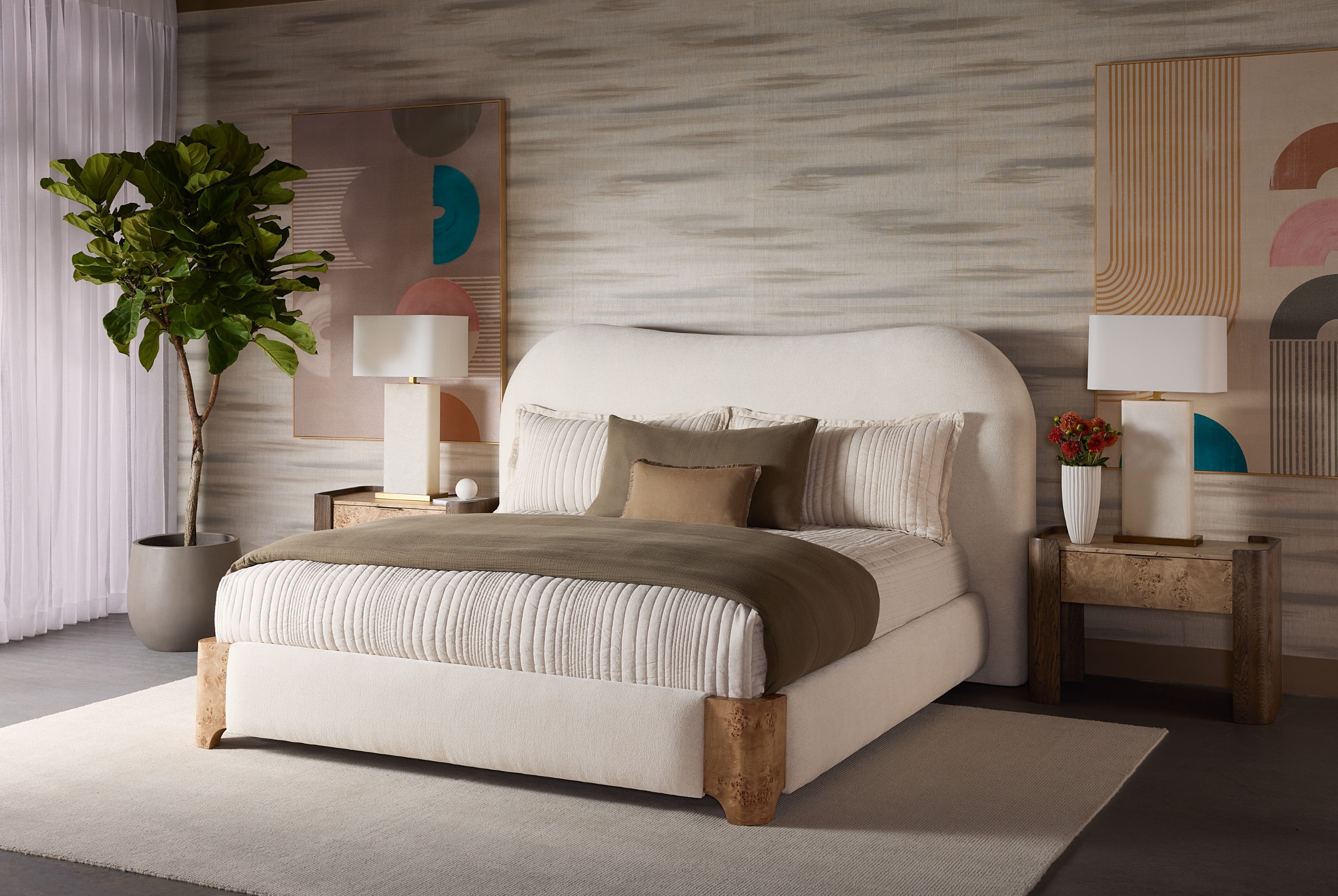 Sunpan Knowles Bed - King - Eclipse White