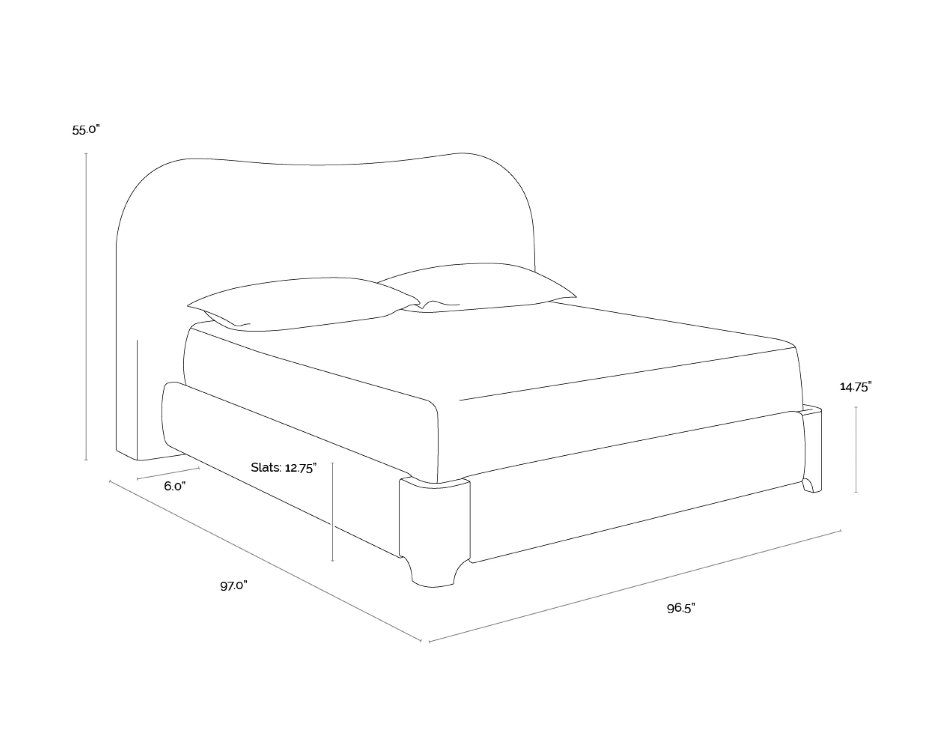 Sunpan Knowles Bed - King - Eclipse White