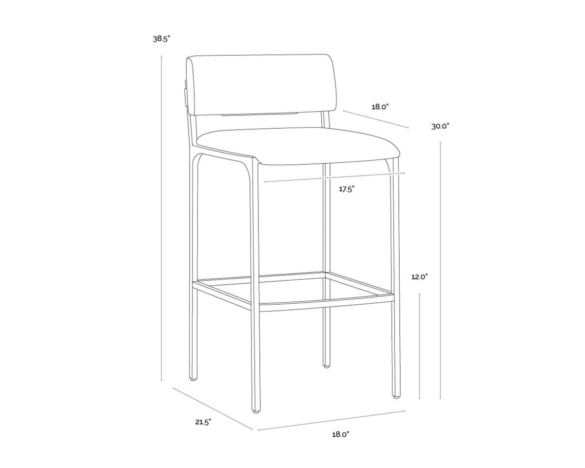 Sunpan Mori Barstool - Abbington Black