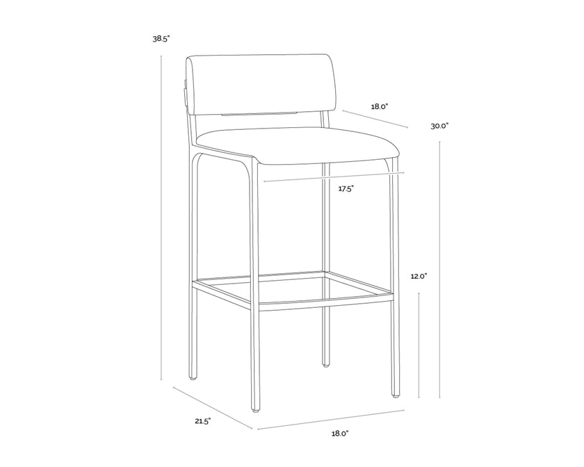 Sunpan Mori Barstool - Abbington Black