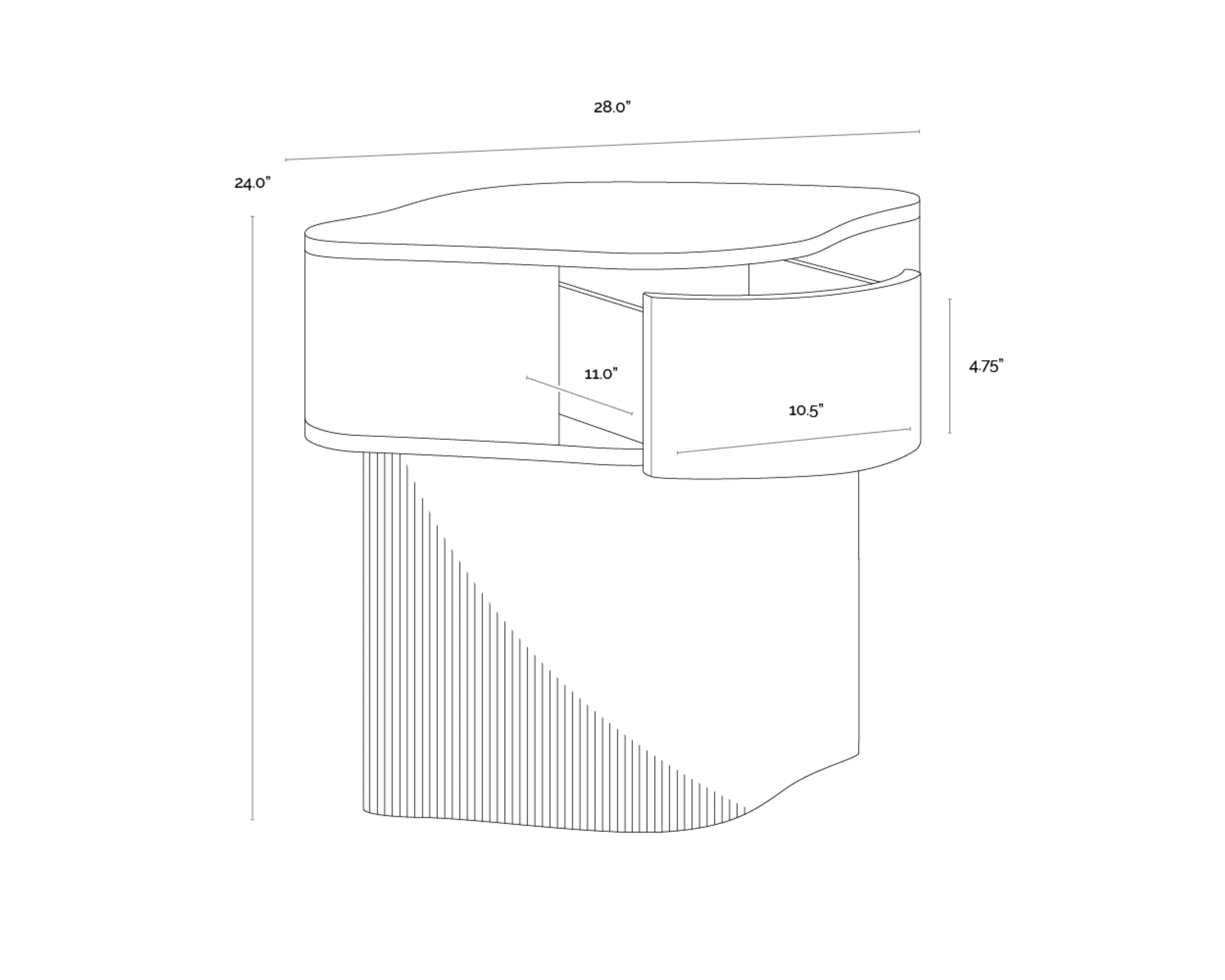 Sunpan Fern Nightstand