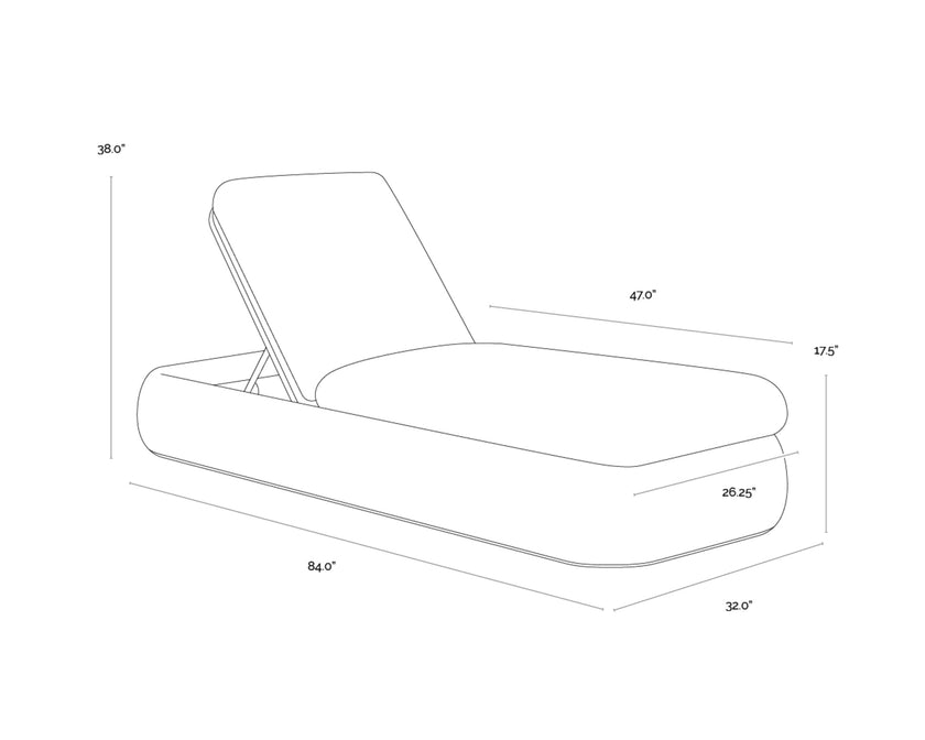 Sunpan Barcelona Lounger - Natural - Stinson White