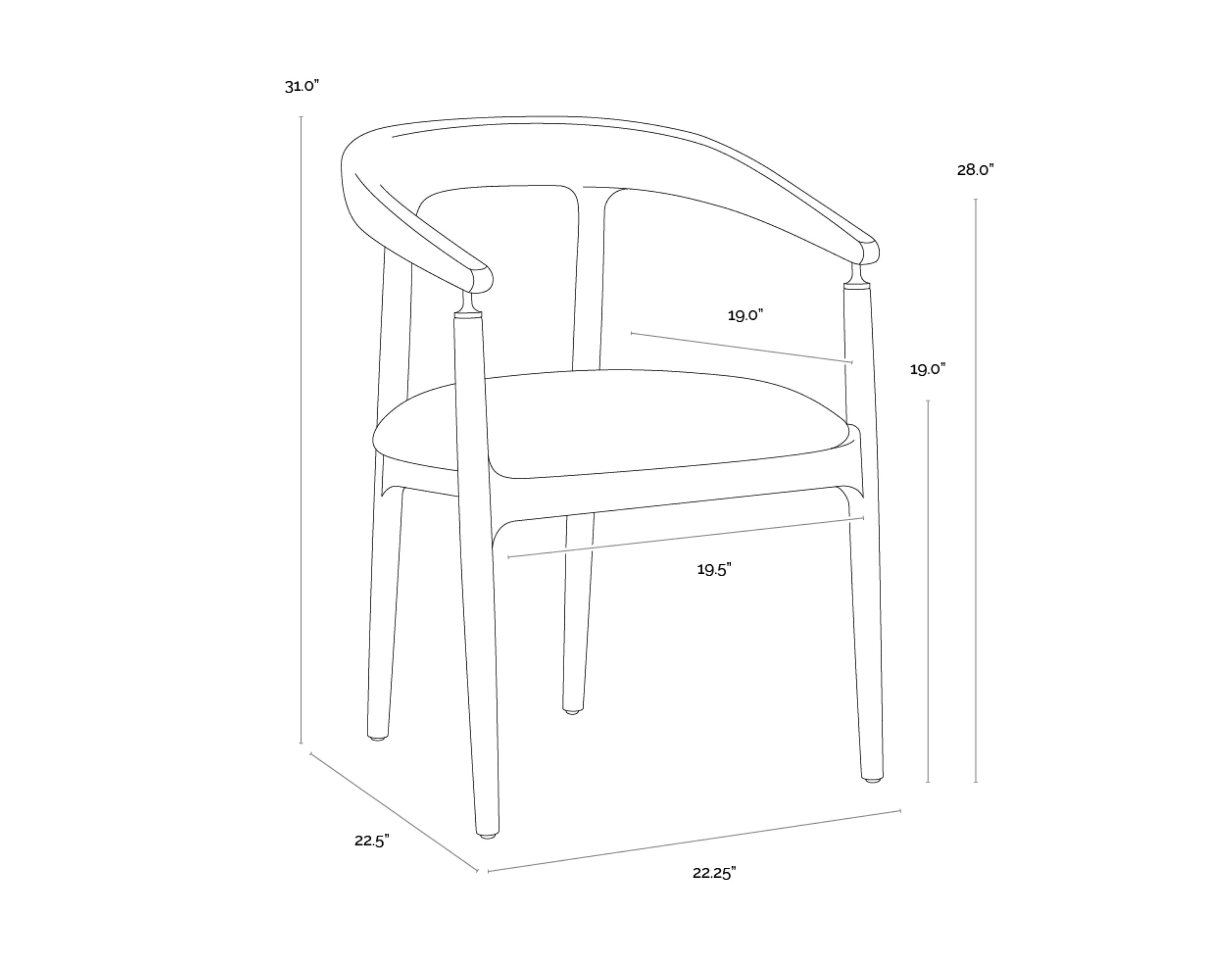Sunpan Valmont Dining Armchair - Milliken Cognac