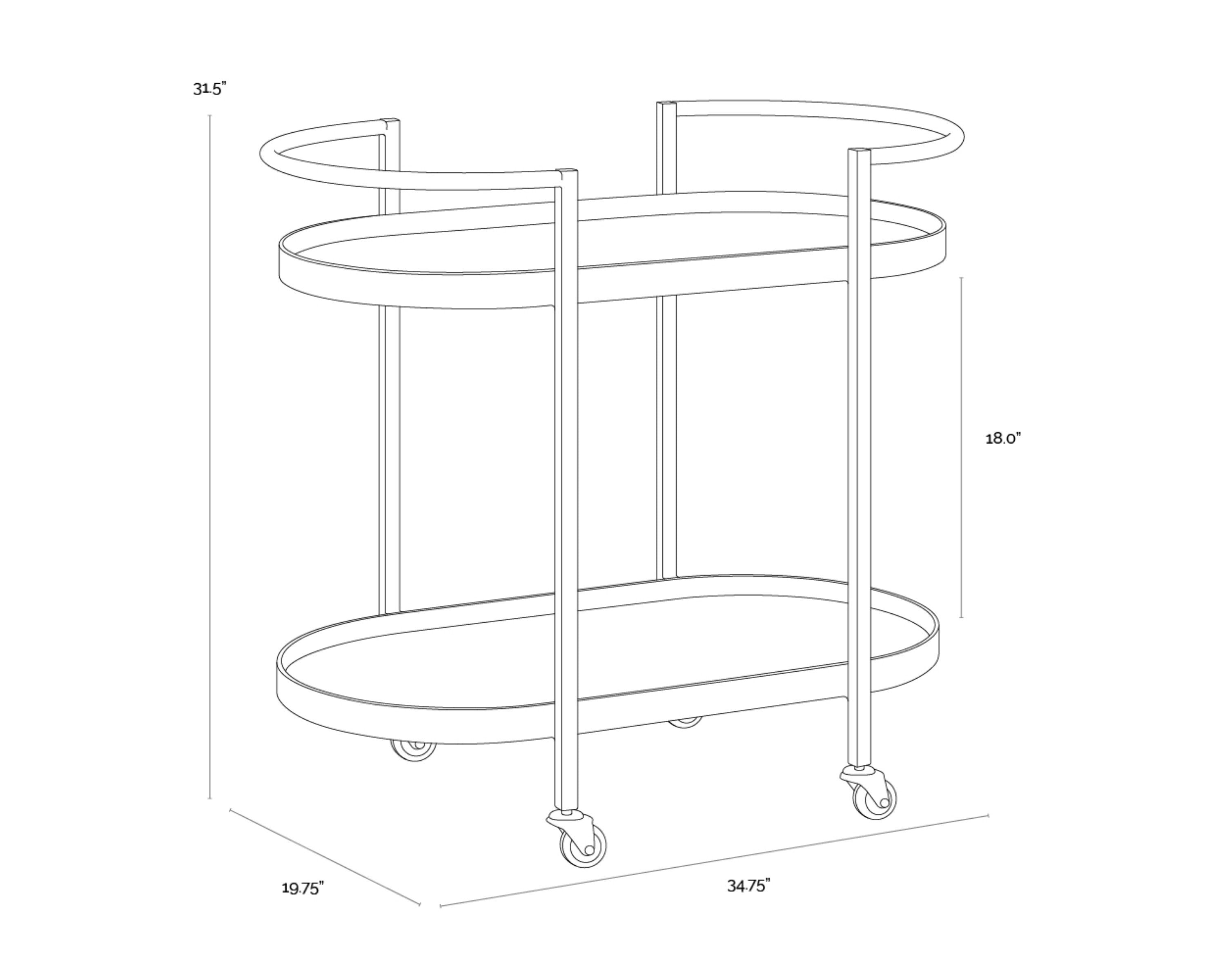 Sunpan Bartlett Bar Cart