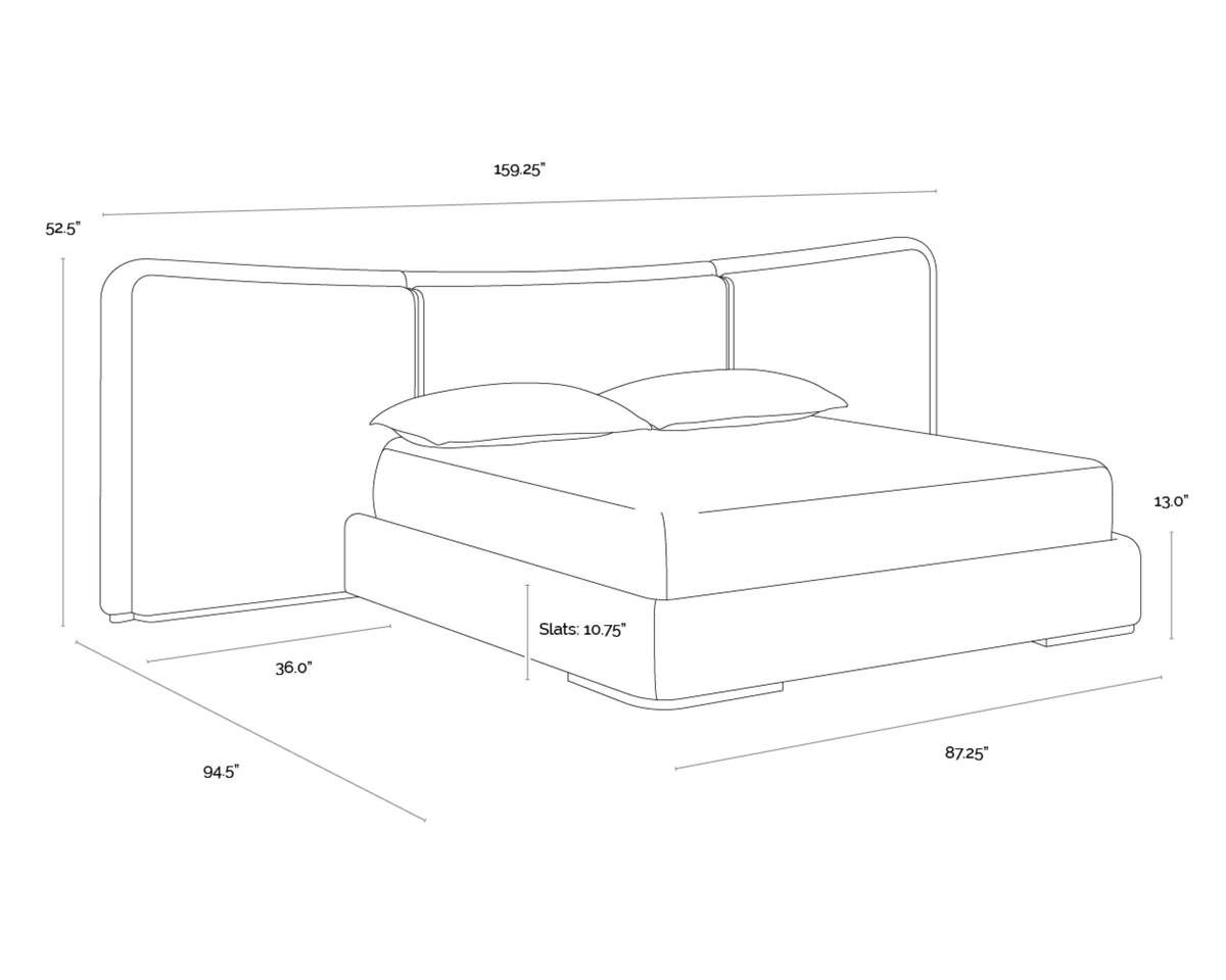 Sunpan Clarimond Bed - King - Hailey Moon / Meg Taupe