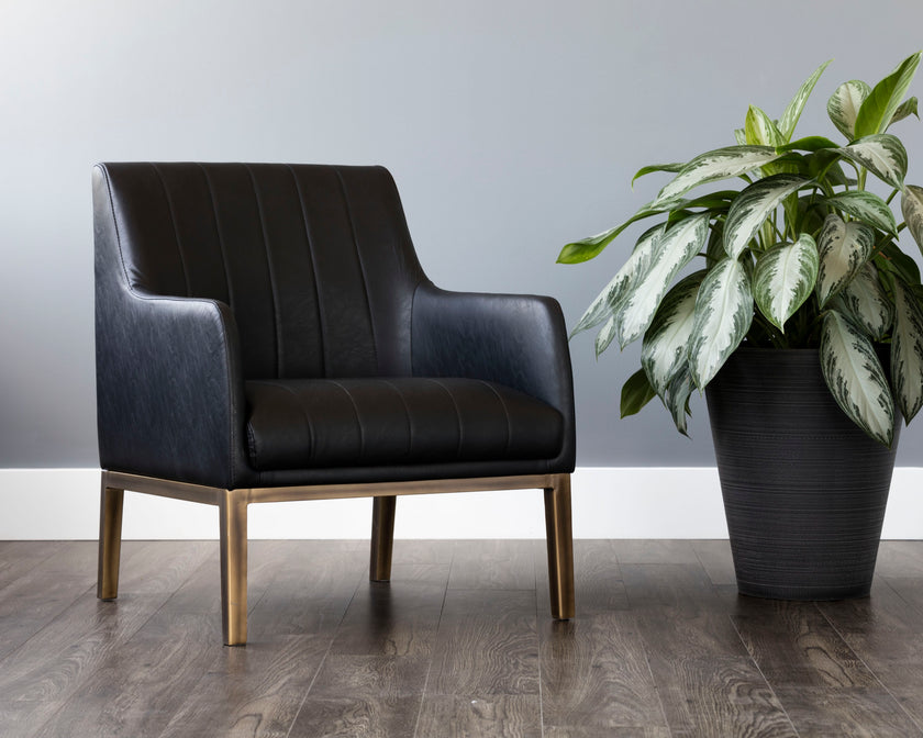 Sunpan Wolfe Lounge Chair - Bravo Black
