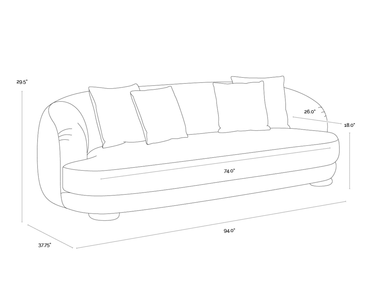 Sunpan Valentina Sofa - Kona Camel