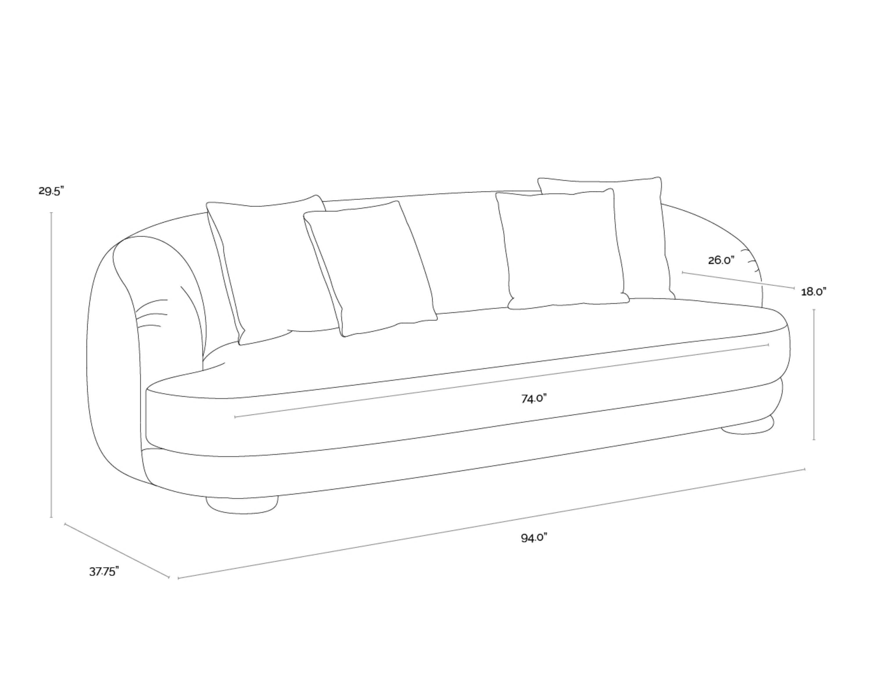 Sunpan Valentina Sofa - Kona Camel
