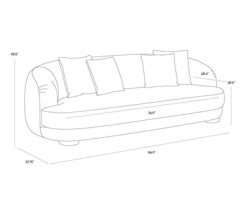 Sunpan Valentina Sofa - Kona Camel