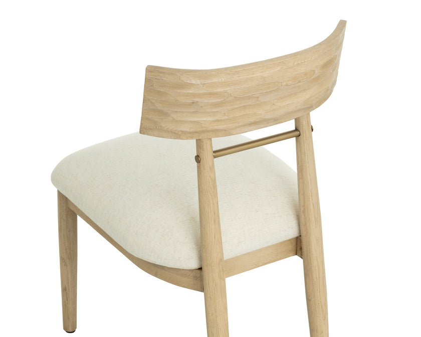 Sunpan Florian Dining Chair - Light Oak - Geralt Linen - Set of 2
